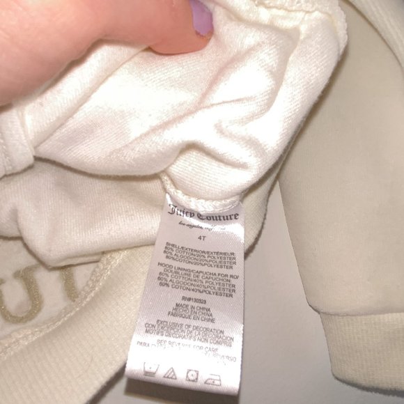 Kids Juicy Couture Vanilla Cream Coloured Hoodie with Gold Crown 4T - Picture 5 of 8